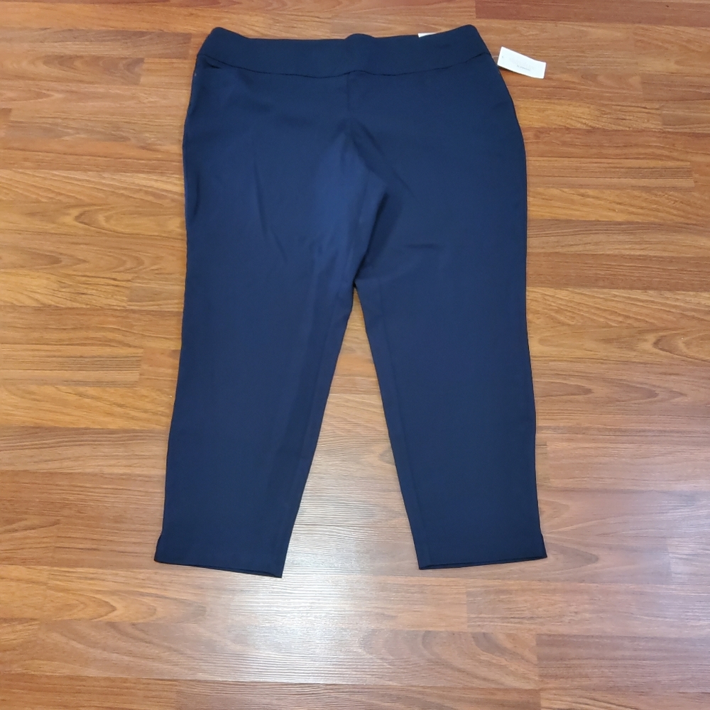 Signature Slimming by CJ Banks The Perfect Pull On Ankle Pants 20W Navy Blue New - Picture 5 of 11